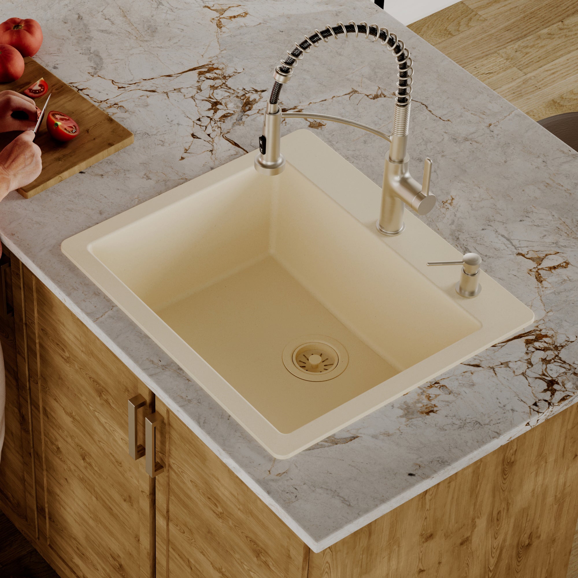 Karran QT-820 Top Mount 25 in. Single Bowl Quartz Kitchen Sink