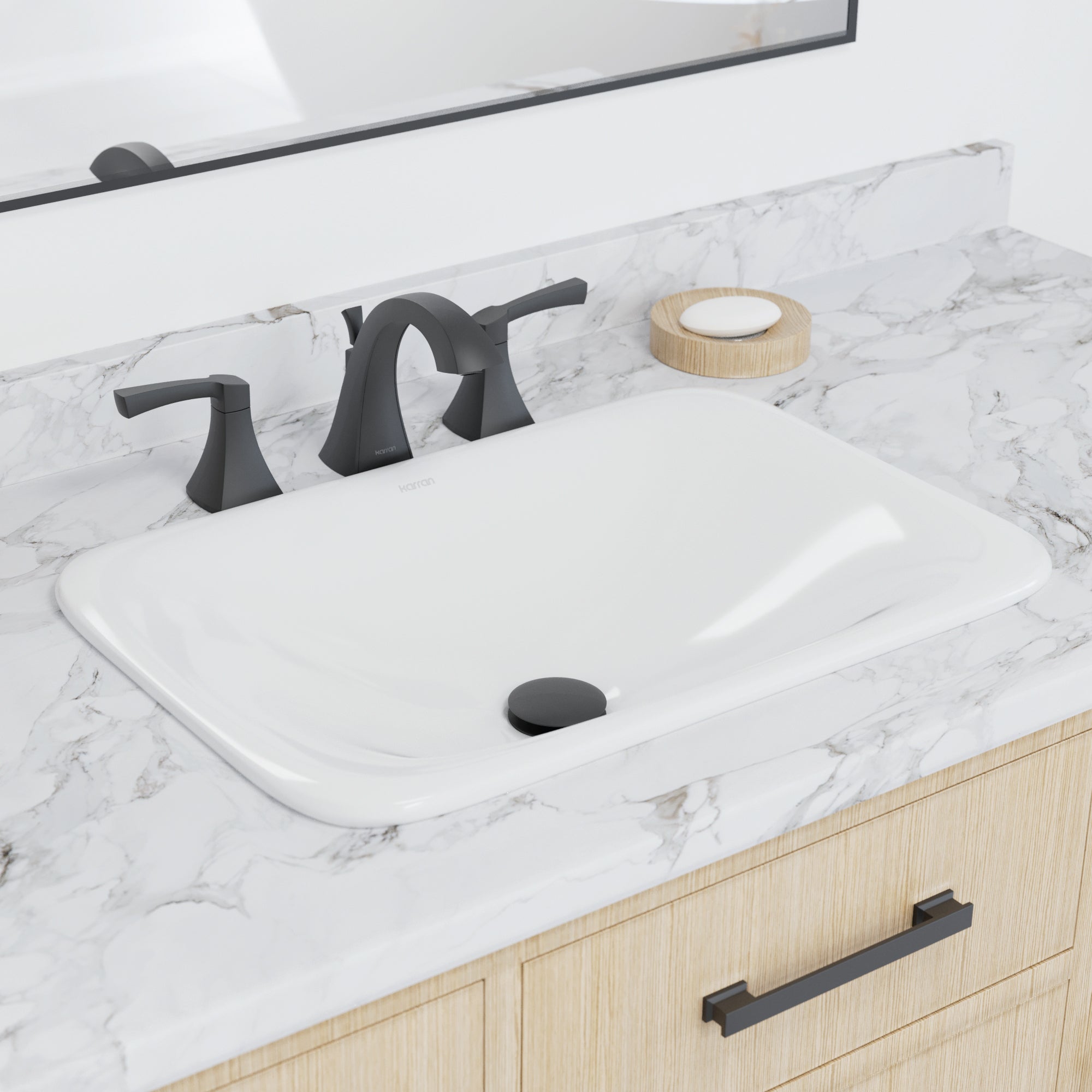 VC-202 Valera Top Mount 21 inch Vitreous China Bathroom Vessel
