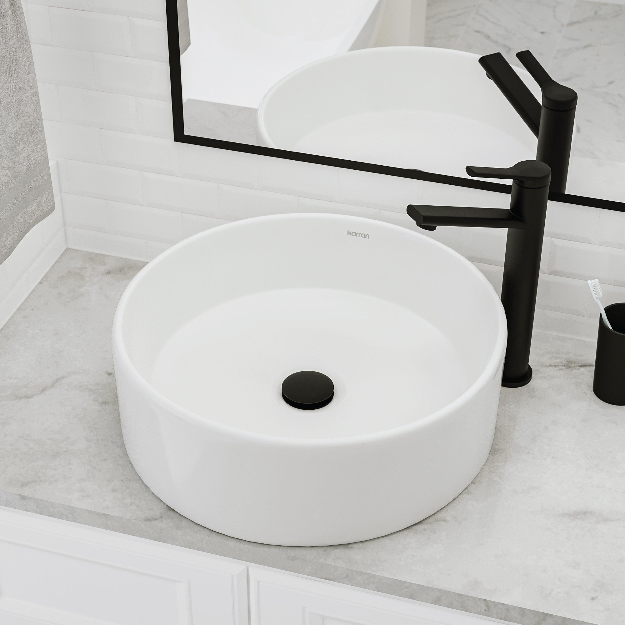VC-420 Valera 18 inch Vitreous China Bathroom Vessel Sink in White