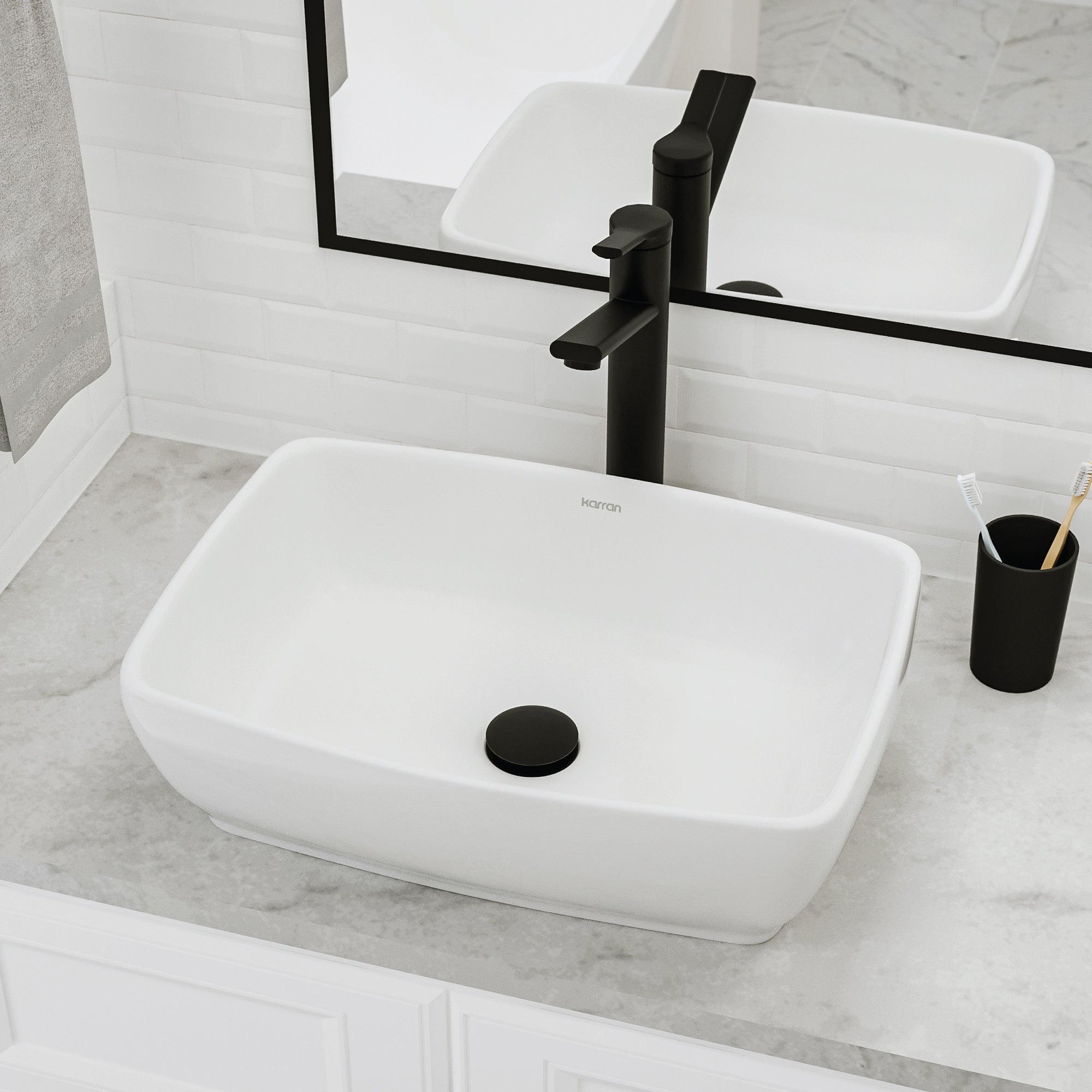 VC-502 Valera 19 inch Vitreous China Bathroom Vessel Sink in White