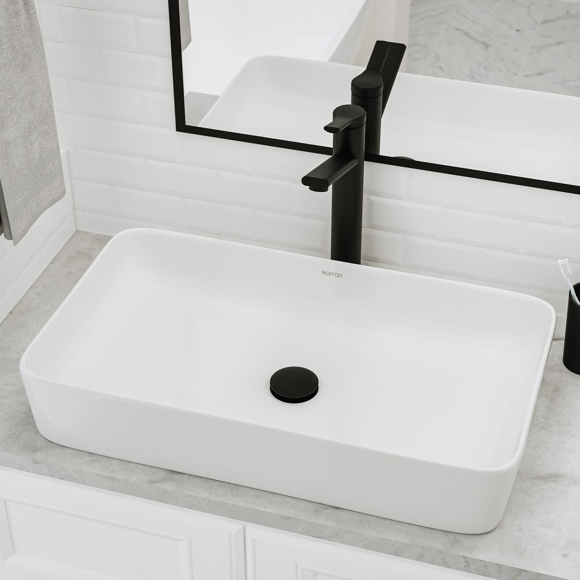 VC-506 Valera 24 inch Vitreous China Bathroom Vessel Sink in White