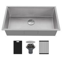 Matrix 32" Undermount Workstation 16 Gauge Single Bowl Stainless Steel Kitchen Sink with Accessories