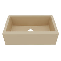 34" Farmhouse Large Single Bowl Quartz Composite Kitchen Sink In Bisque