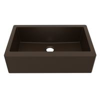 34" Farmhouse Large Single Bowl Quartz Composite Kitchen Sink In Brown