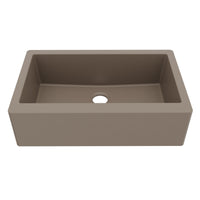 34" Farmhouse Large Single Bowl Quartz Composite Kitchen Sink In Concrete