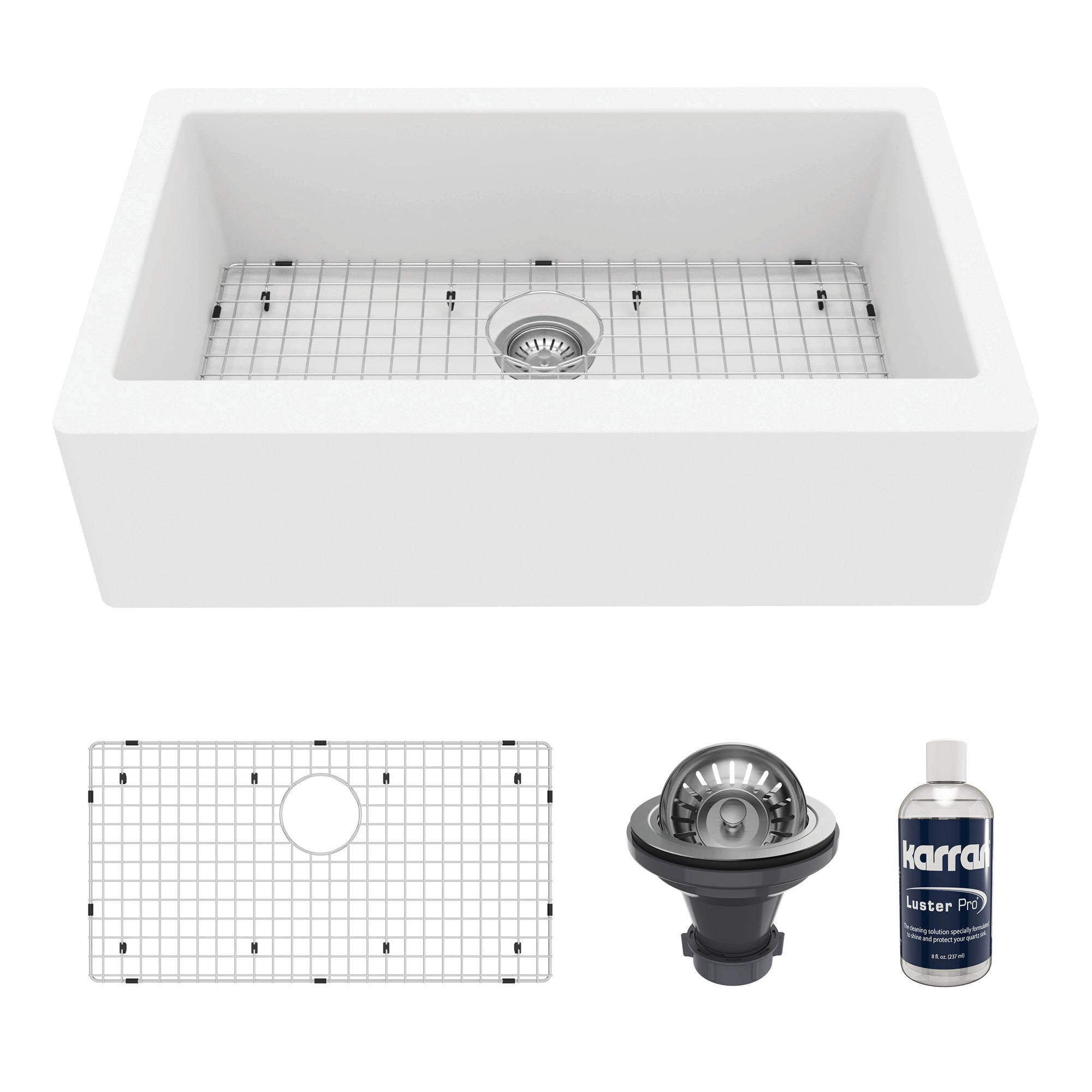 QA-740-Farmhouse/Apron-Front Quartz Composite 34 inch Single Bowl