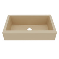 34" Retrofit Farmhouse Large Single Bowl Quartz Composite Kitchen Sink In Bisque