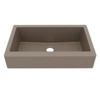34" Retrofit Farmhouse Large Single Bowl Quartz Composite Kitchen Sink In Concrete