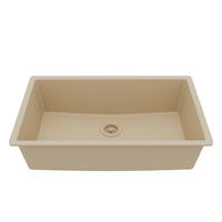 32-3/8" Undermount Large Single Bowl Quartz Composite Kitchen Sink In Bisque