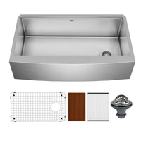 36" Farmhouse Large Single Bowl Stainless Steel Workstation Kitchen Sink