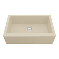 34" Farmhouse Large Single Bowl Quartz Composite Kitchen Sink In Bisque