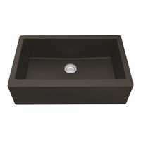 34" Farmhouse Large Single Bowl Quartz Composite Kitchen Sink In Brown