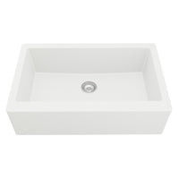 34" Farmhouse Large Single Bowl Quartz Composite Kitchen Sink In White