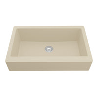34" Retrofit Farmhouse Large Single Bowl Quartz Composite Kitchen Sink In Bisque
