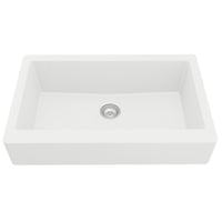 34" Retrofit Farmhouse Large Single Bowl Quartz Composite Kitchen Sink In White