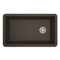 31-5/8" Undermount Large Single Bowl Quartz Composite Kitchen Sink In Brown