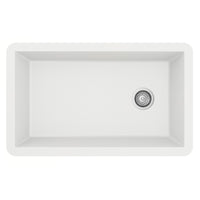 31-5/8" Undermount Large Single Bowl Quartz Composite Kitchen Sink In White
