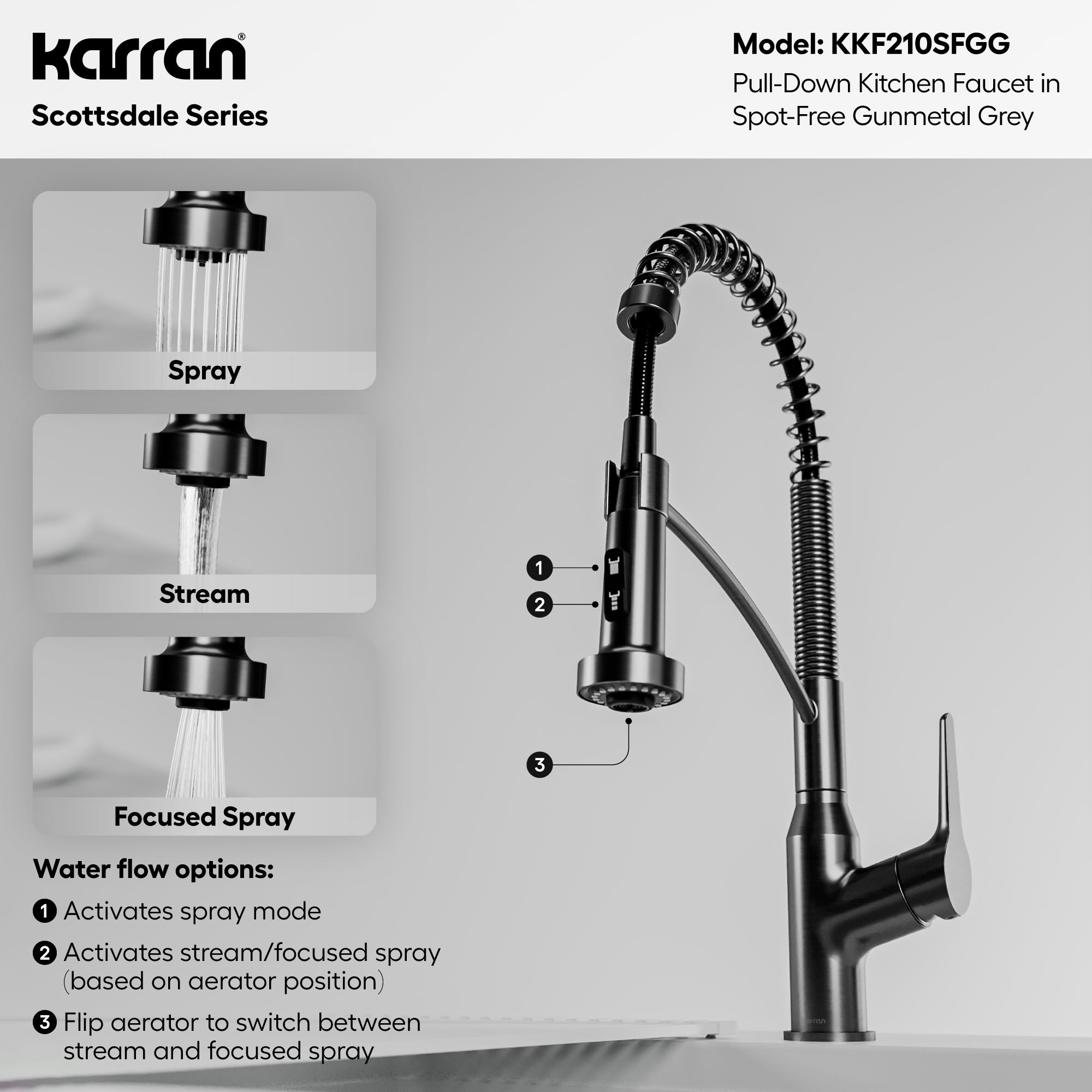 Scottsdale Single-Handle Pull-Down Sprayer Commercial Style