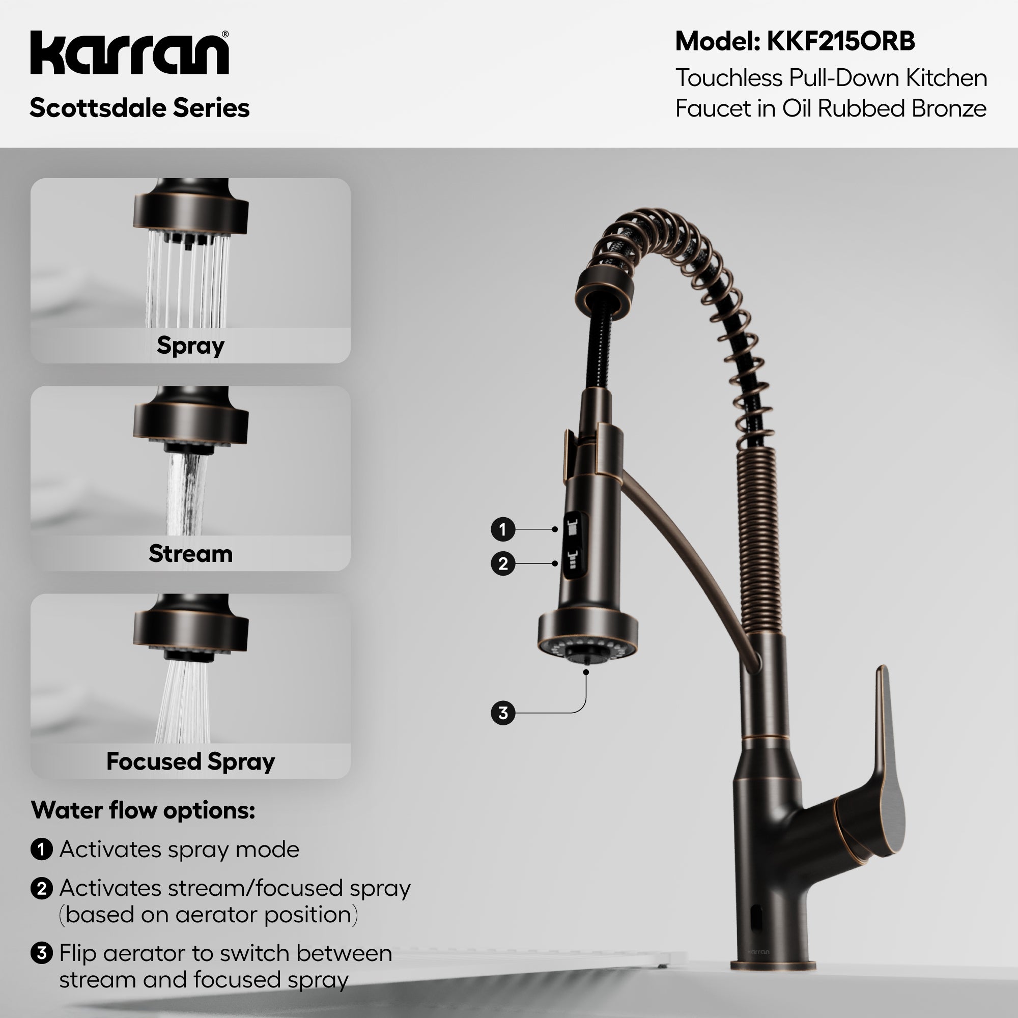 Scottsdale Single-Handle Pull-Down Sprayer Touchless Kitchen