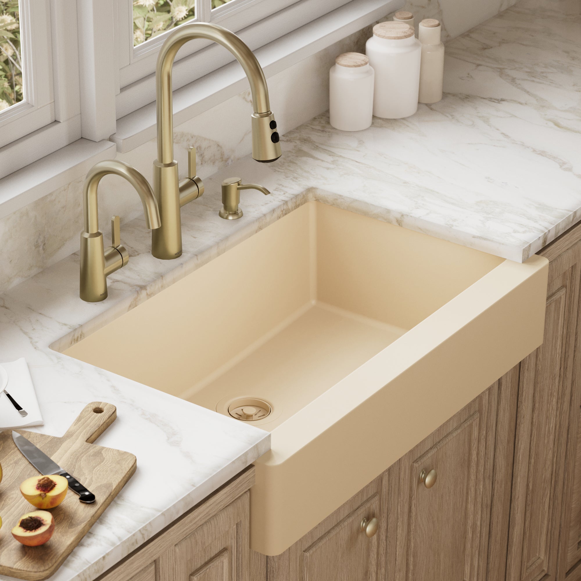 QAR-740 Retrofit Farmhouse/Apron-Front Quartz Composite 34 in