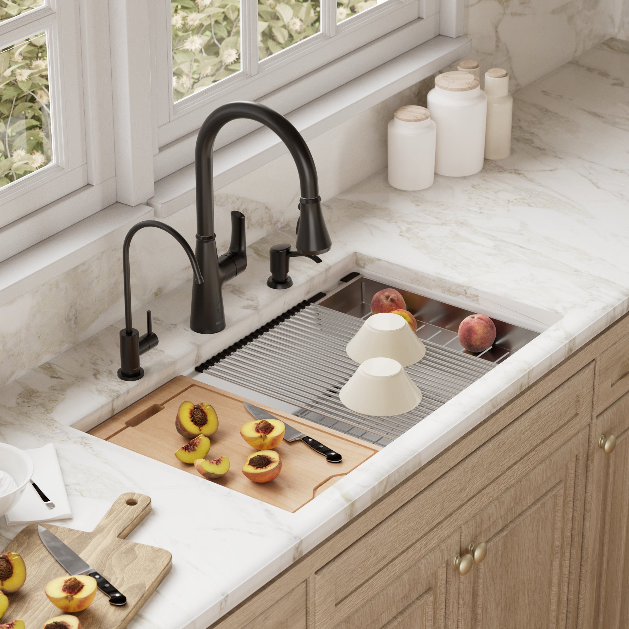 Karran QUWS-875 Undermount 32.5 in. Large Single Bowl Quartz