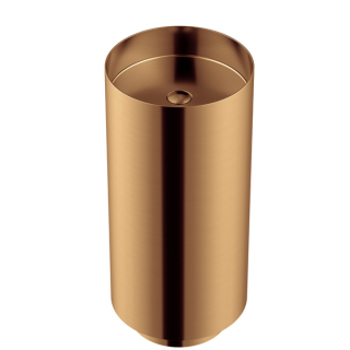 Karran CCP100BC Cinox Stainless Steel Round Pedestal Sink in Brushed Copper
