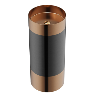 Karran Cinox Stainless Steel Round Pedestal Sink in Brushed Copper and Gunmetal Grey