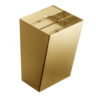 Karran Cinox Stainless Steel Rectangular Pedestal Sink in Gold