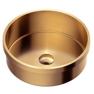 Karran Cinox Stainless Steel Round Drop In Sink in Brushed Copper