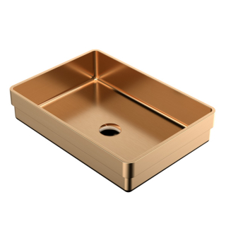 Karran Cinox Stainless Steel Rectangular Drop In Sink in Brushed Copper