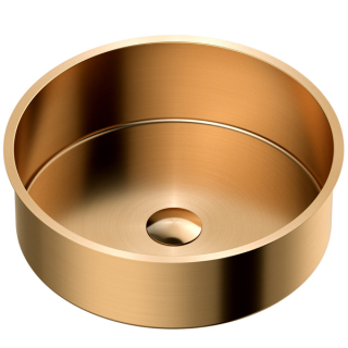 Karran Cinox Stainless Steel Round Undermount Sink in Brushed Copper