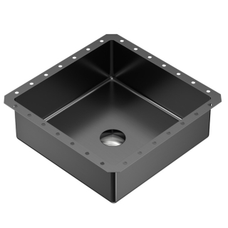 Karran Cinox Stainless Steel Square Undermount Sink in Gunmetal Grey