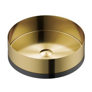 Karran Cinox Stainless Steel Round Vessel Sink in Gold and Gunmetal Grey
