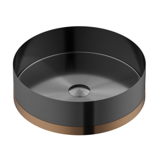 Karran Cinox Stainless Steel Round Vessel Sink in Gunmetal Grey and Brushed Copper