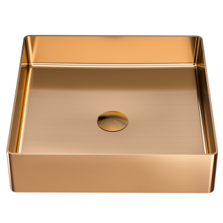 Karran Cinox Stainless Steel Square Vessel Sink in Brushed Copper