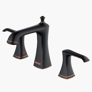 Karran KBF414 Woodburn Widespread Three-Hole 2-Handle Bathroom Faucet with Matching Pop-Up Drain in Oil Rubbed Bronze