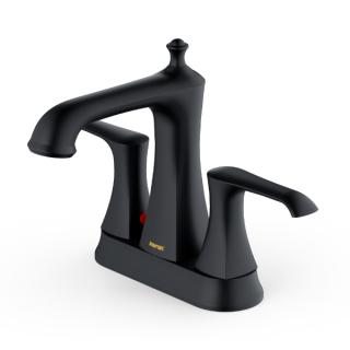 Karran KBF416 Woodburn Two-Hole 2-Handle Bathroom Faucet with Matching Pop-Up Drain in Matte Black