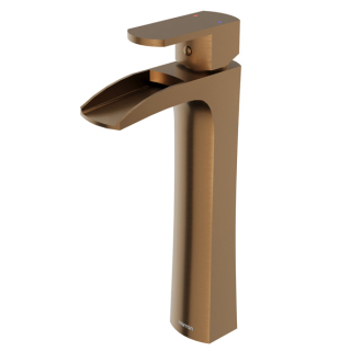 Karran KBF442 Kassel Single Hole Single Handle Vessel Bathroom Faucet with Matching Pop-up Drain in Brushed Copper