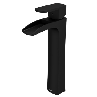 Karran KBF442 Kassel Single Hole Single Handle Vessel Bathroom Faucet with Matching Pop-up Drain in Matte Black