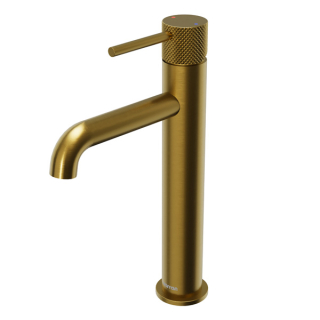 Karran Tryst KBF462 Single-Handle Single Hole Vessel Bathroom Faucet with Matching Pop-up Drain in Gold