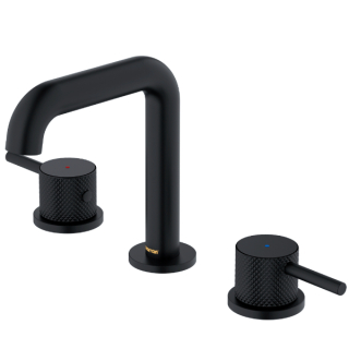 Karran Tryst KBF464 2-Handle Three Hole Widespread Bathroom Faucet with Matching Pop-up Drain in Matte Black