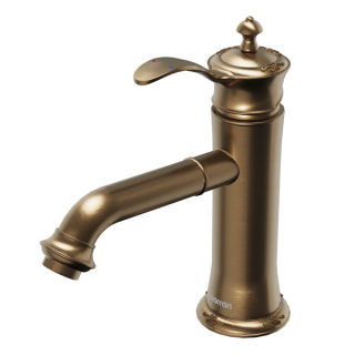 Karran Vineyard KBF470 Single-Handle Single Hole Basin Bathroom Faucet with Matching Pop-up Drain in Brushed Copper