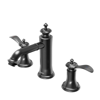 Karran Vineyard KBF474 2-Handle Three Hole Widespread Bathroom Faucet with Matching Pop-up Drain in Gunmetal Grey