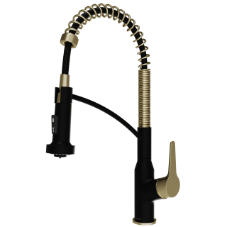 Scottsdale Single-Handle Pull-Down Sprayer Commercial Style Kitchen Faucet in Matte Black / Spot-Free Brushed Gold