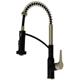 Scottsdale Single-Handle Pull-Down Sprayer Commercial Style Kitchen Faucet in Matte Black / Spot-Free Champagne Bronze