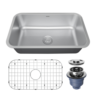Profile 30” Undermount 18 Gauge Single Bowl Stainless Steel Kitchen Sink with Accessories