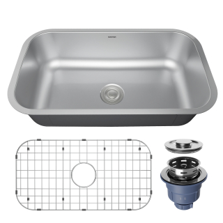 Profile 32” Undermount 18 Gauge Single Bowl Stainless Steel Kitchen Sink with Accessories