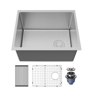 Fusion 23" Undermount 16 Gauge Single Bowl Laundry/Utility Stainless Steel Sink with Accessories
