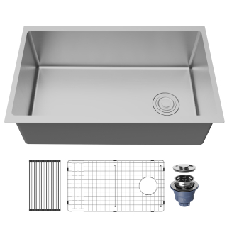Fusion 30" Undermount 16 Gauge Single Bowl Stainless Steel Sink with Accessories