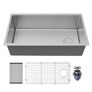 Fusion 33" Undermount 16 Gauge Single Bowl Stainless Steel Sink with Accessories